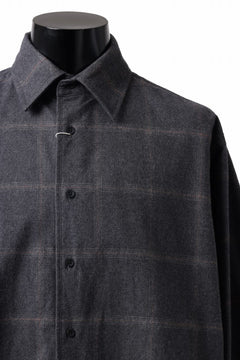 画像をギャラリービューアに読み込む, CAPERTICA 4 TUCK SHIRT / DARK MELANGE CHECK FLANNEL (CHARCOAL)