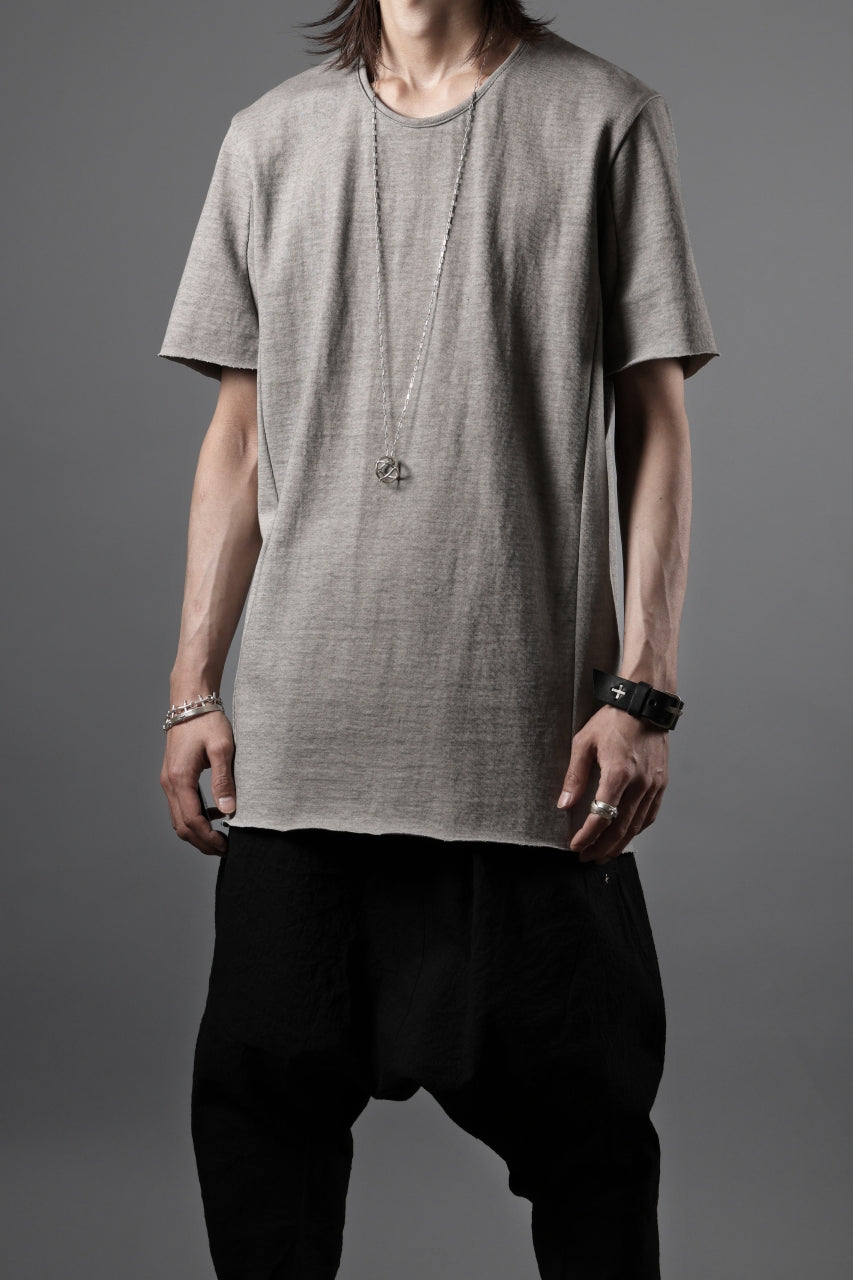 black crow x LOOM exclusive short sleeve tops / dyed medium cotton jersey (淡墨)