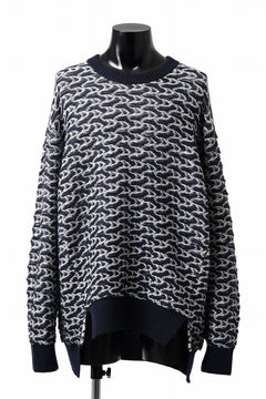 Load image into Gallery viewer, D-VEC TW D-JACQUARD KNIT SWEATER / WATER REPELLENT (NAVY)