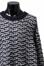 Load image into Gallery viewer, D-VEC TW D-JACQUARD KNIT SWEATER / WATER REPELLENT (NAVY)