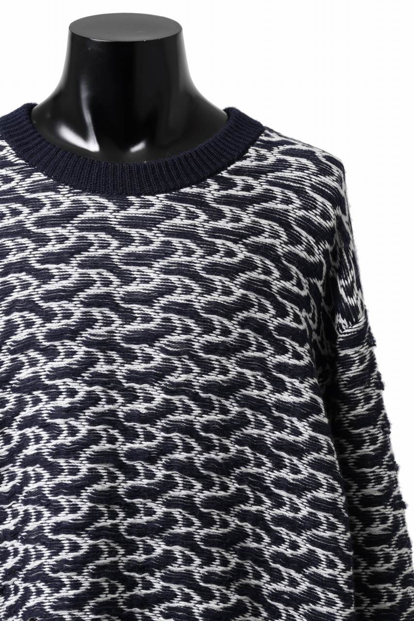 D-VEC TW D-JACQUARD KNIT SWEATER / WATER REPELLENT (NAVY)