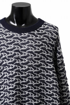 画像をギャラリービューアに読み込む, D-VEC TW D-JACQUARD KNIT SWEATER / WATER REPELLENT (NAVY)