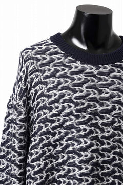 Load image into Gallery viewer, D-VEC TW D-JACQUARD KNIT SWEATER / WATER REPELLENT (NAVY)