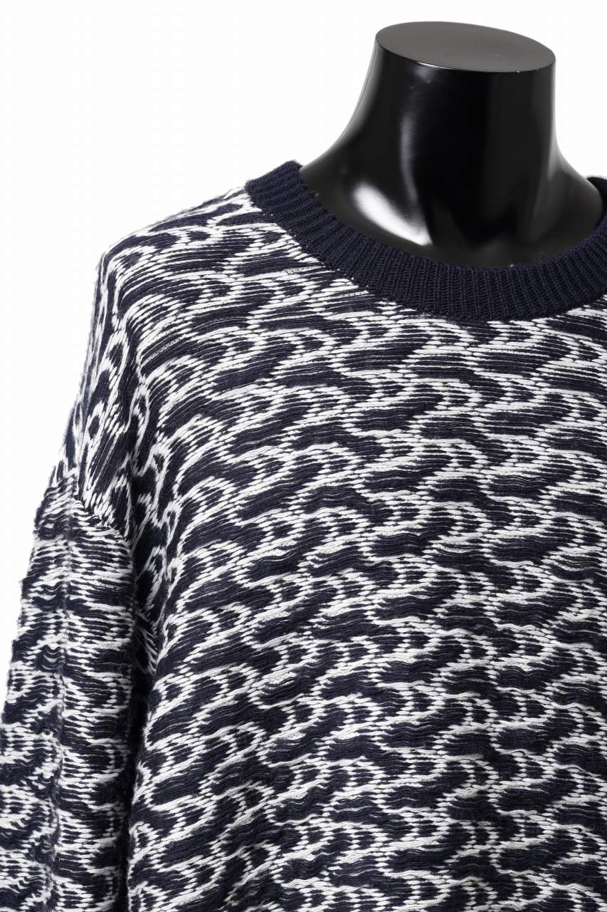 Load image into Gallery viewer, D-VEC TW D-JACQUARD KNIT SWEATER / WATER REPELLENT (NAVY)