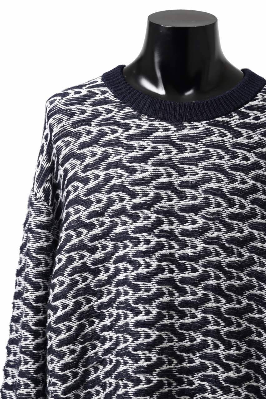 Load image into Gallery viewer, D-VEC TW D-JACQUARD KNIT SWEATER / WATER REPELLENT (NAVY)