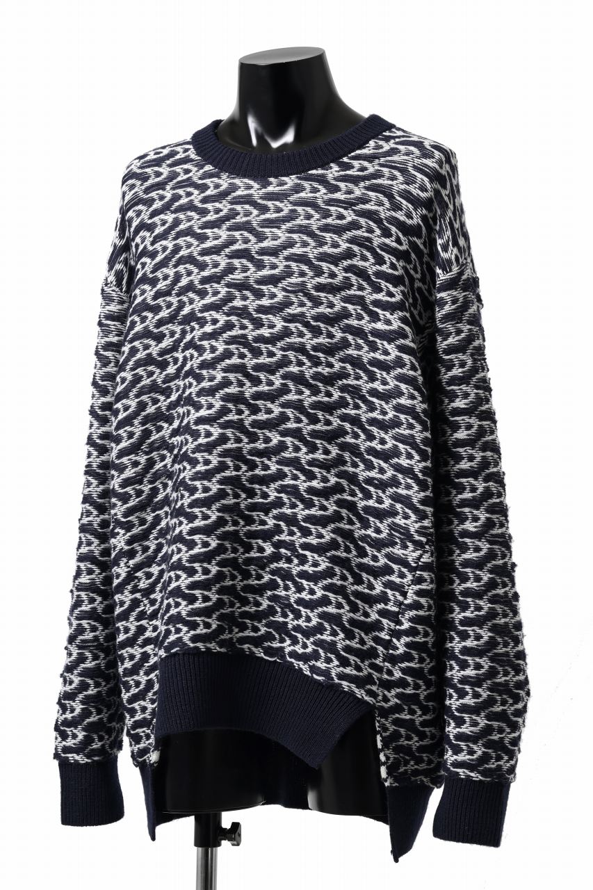 D-VEC TW D-JACQUARD KNIT SWEATER / WATER REPELLENT (NAVY)