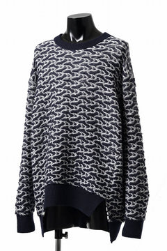 画像をギャラリービューアに読み込む, D-VEC TW D-JACQUARD KNIT SWEATER / WATER REPELLENT (NAVY)