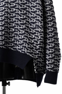 Load image into Gallery viewer, D-VEC TW D-JACQUARD KNIT SWEATER / WATER REPELLENT (NAVY)