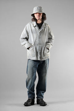 Load image into Gallery viewer, MADNESS RAILROAD HICKORY STRIPE WORK JACKET (INDIGO x WHITE)