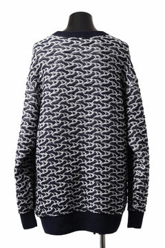 Load image into Gallery viewer, D-VEC TW D-JACQUARD KNIT SWEATER / WATER REPELLENT (NAVY)