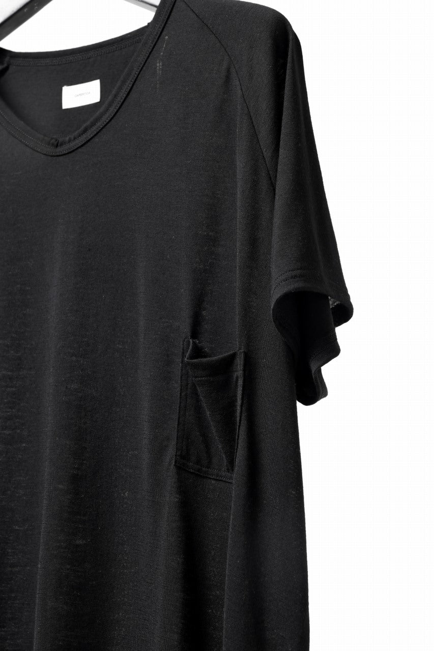 CAPERTICA PRISONER SHIRTS / SUPER 120s WASHABLE WOOL JERSEY (BLACK)