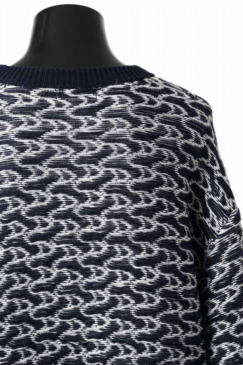 Load image into Gallery viewer, D-VEC TW D-JACQUARD KNIT SWEATER / WATER REPELLENT (NAVY)