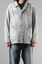Load image into Gallery viewer, MADNESS RAILROAD HICKORY STRIPE WORK JACKET (INDIGO x WHITE)