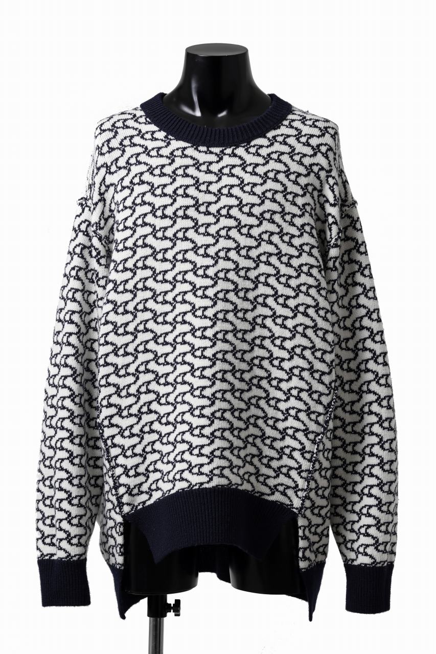 D-VEC TW D-JACQUARD KNIT SWEATER / WATER REPELLENT (NAVY)