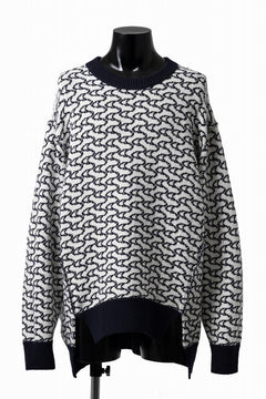 Load image into Gallery viewer, D-VEC TW D-JACQUARD KNIT SWEATER / WATER REPELLENT (NAVY)