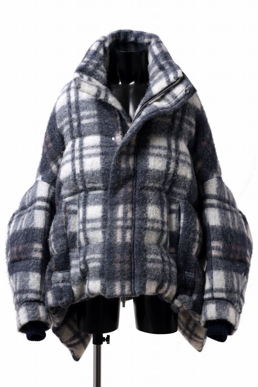 Feng Chen Wang UPSIDE DOWN JACKET IN CHECK PATTERN (NAVY)