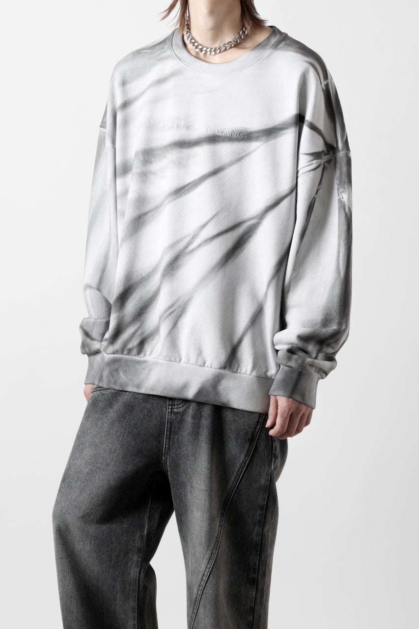 画像をギャラリービューアに読み込む, Feng Chen Wang TIE-DYED SWEATSHIRT (GREY/WHITE)