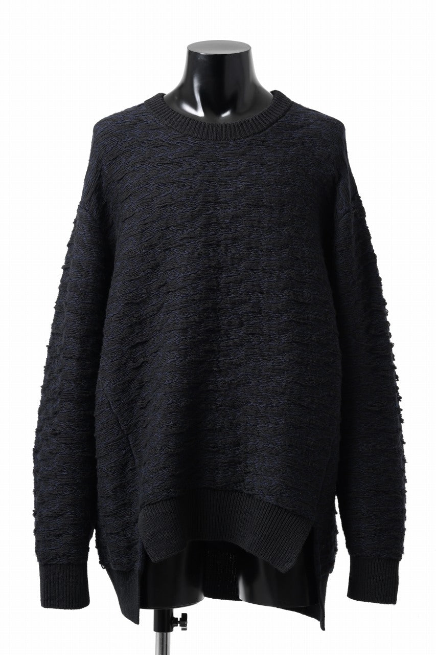 D-VEC TW D-JACQUARD KNIT SWEATER / WATER REPELLENT (NIGHT SEA BLACK)