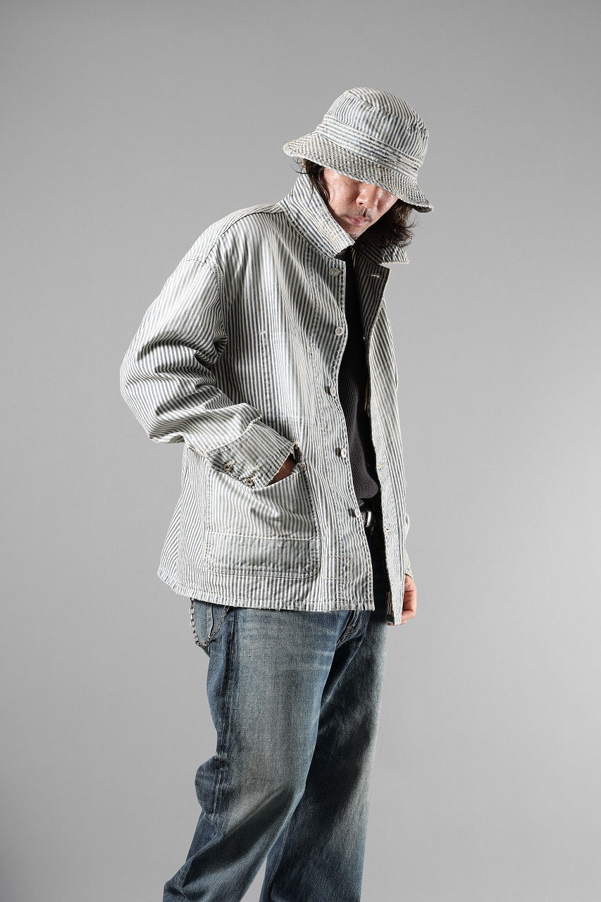 MADNESS RAILROAD HICKORY STRIPE WORK JACKET (INDIGO x WHITE