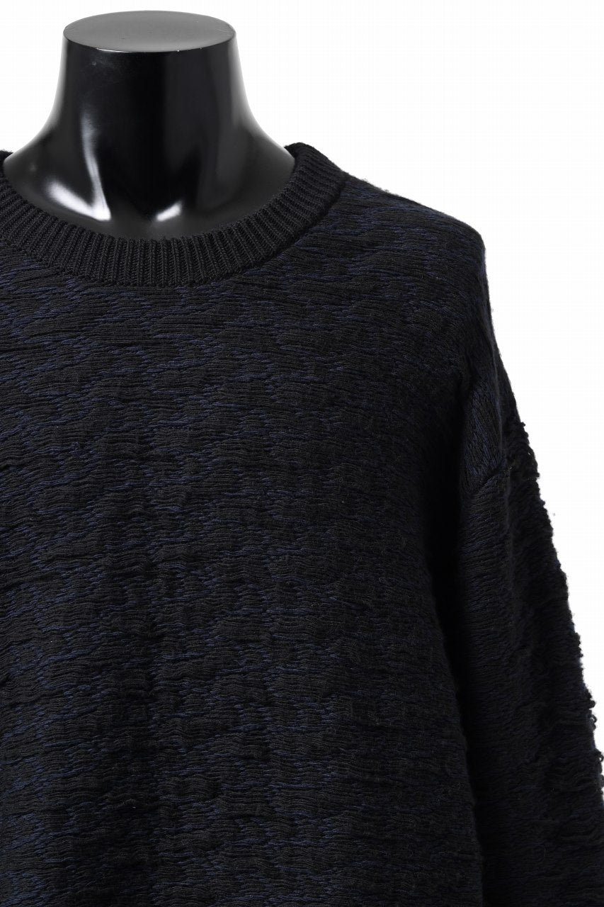 D-VEC TW D-JACQUARD KNIT SWEATER / WATER REPELLENT (NIGHT SEA BLACK)