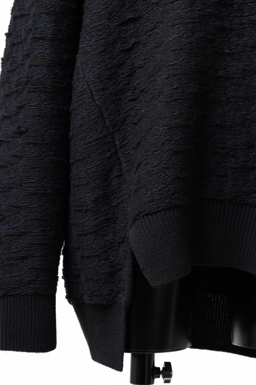 D-VEC TW D-JACQUARD KNIT SWEATER / WATER REPELLENT (NIGHT SEA BLACK)