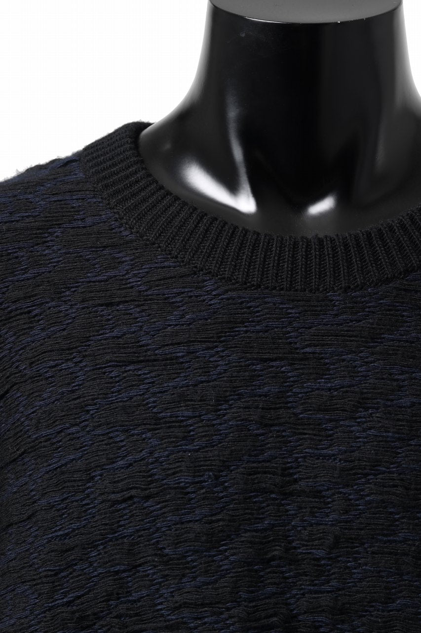 D-VEC TW D-JACQUARD KNIT SWEATER / WATER REPELLENT (NIGHT SEA BLACK)