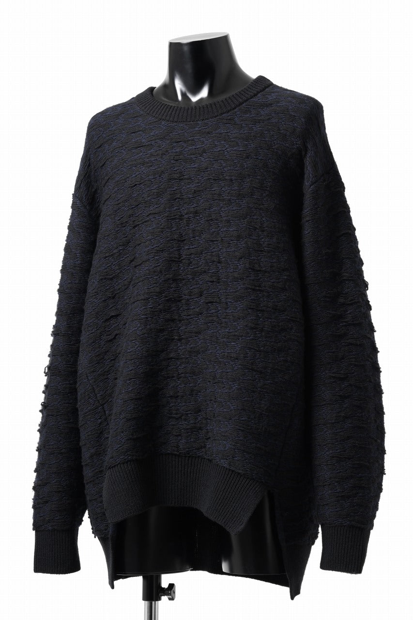 D-VEC TW D-JACQUARD KNIT SWEATER / WATER REPELLENT (NIGHT SEA BLACK)