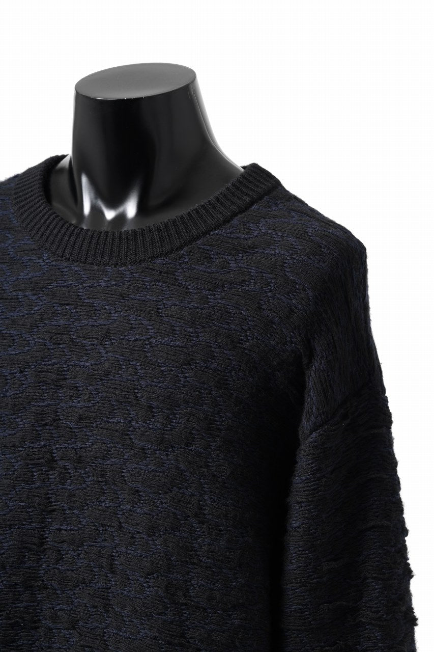 D-VEC TW D-JACQUARD KNIT SWEATER / WATER REPELLENT (NIGHT SEA BLACK)