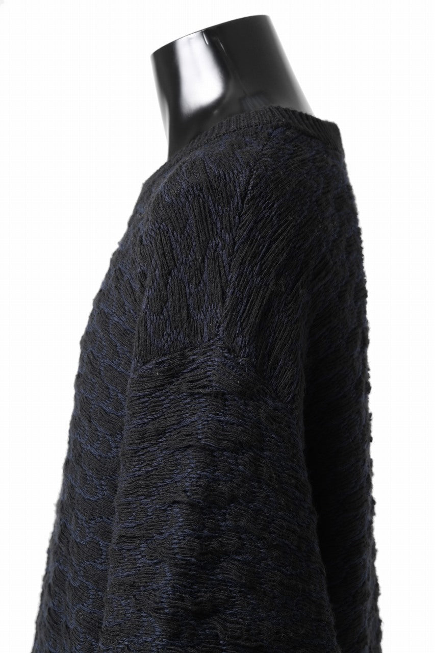 D-VEC TW D-JACQUARD KNIT SWEATER / WATER REPELLENT (NIGHT SEA BLACK)