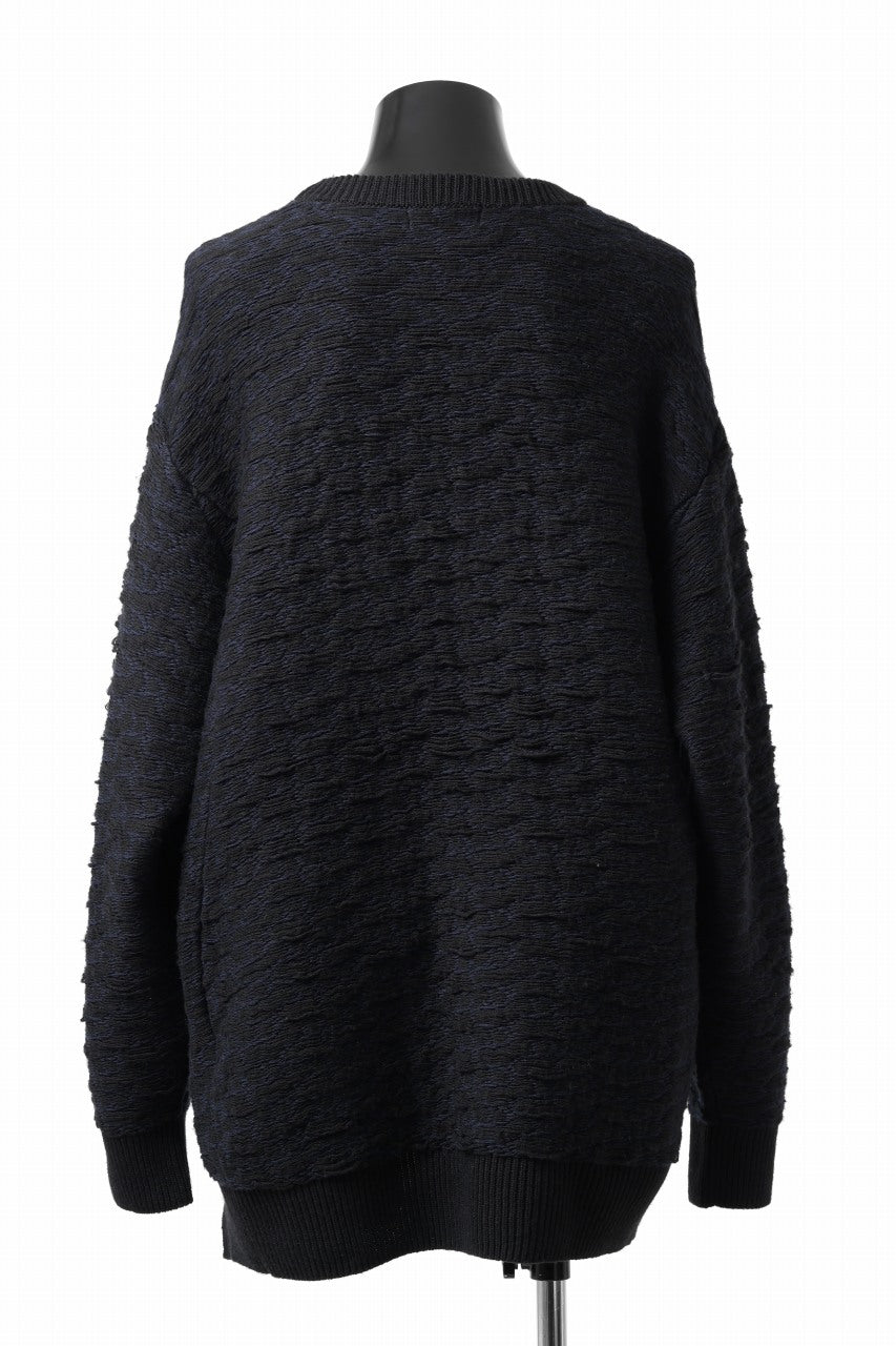 D-VEC TW D-JACQUARD KNIT SWEATER / WATER REPELLENT (NIGHT SEA BLACK)