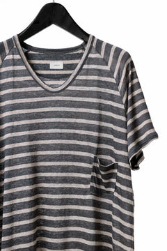 画像をギャラリービューアに読み込む, CAPERTICA BORDER PRISONER SHIRT / LINEN JERSEY (CHARCOAL GRAY)