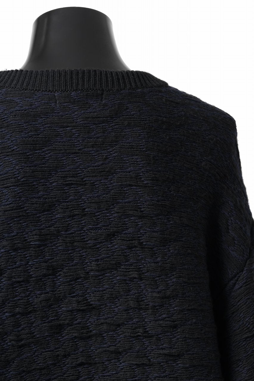 D-VEC TW D-JACQUARD KNIT SWEATER / WATER REPELLENT (NIGHT SEA BLACK)