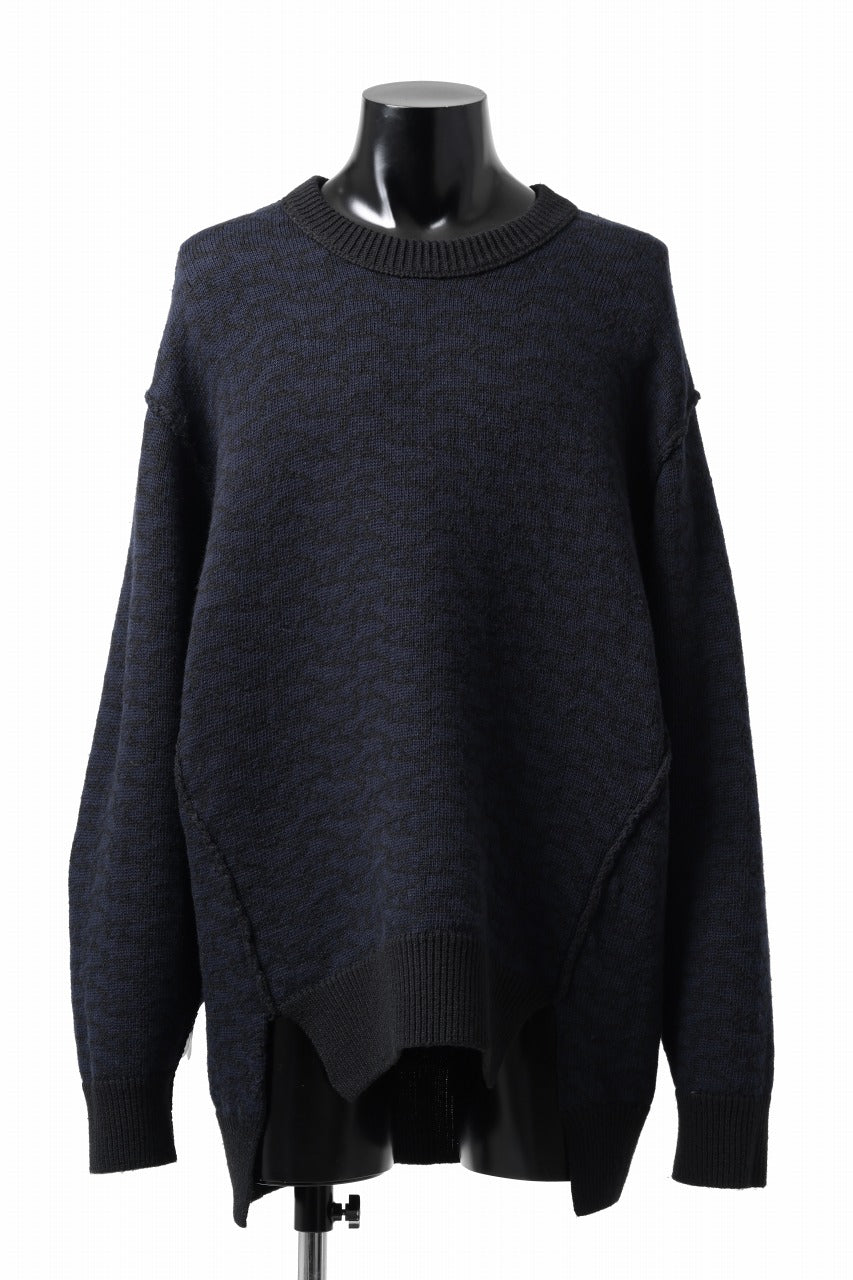 D-VEC TW D-JACQUARD KNIT SWEATER / WATER REPELLENT (NIGHT SEA BLACK)