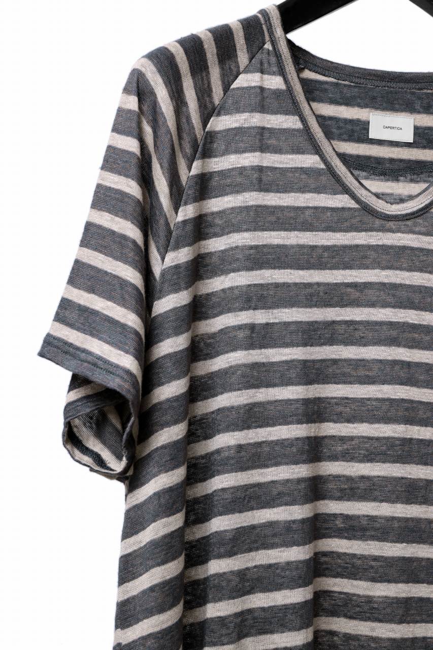 CAPERTICA BORDER PRISONER SHIRT / LINEN JERSEY (CHARCOAL GRAY)