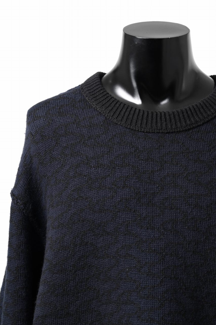 D-VEC TW D-JACQUARD KNIT SWEATER / WATER REPELLENT (NIGHT SEA BLACK)