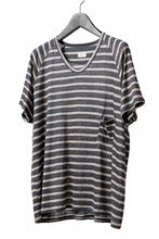 画像をギャラリービューアに読み込む, CAPERTICA BORDER PRISONER SHIRT / LINEN JERSEY (CHARCOAL GRAY)