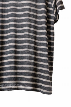 画像をギャラリービューアに読み込む, CAPERTICA BORDER PRISONER SHIRT / LINEN JERSEY (CHARCOAL GRAY)