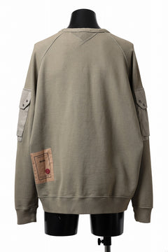 Load image into Gallery viewer, Ten c MULTI POCKET SNAP CREW SWEAT / GARMENT DYED (ASH GRAY)