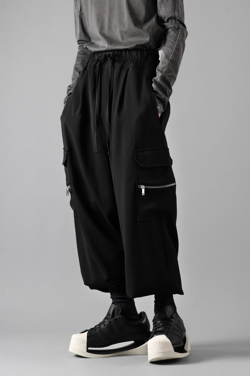 thom/krom RELAXED FIT CARGO TROUSERS / ELASTIC VISCOSE (BLACK)