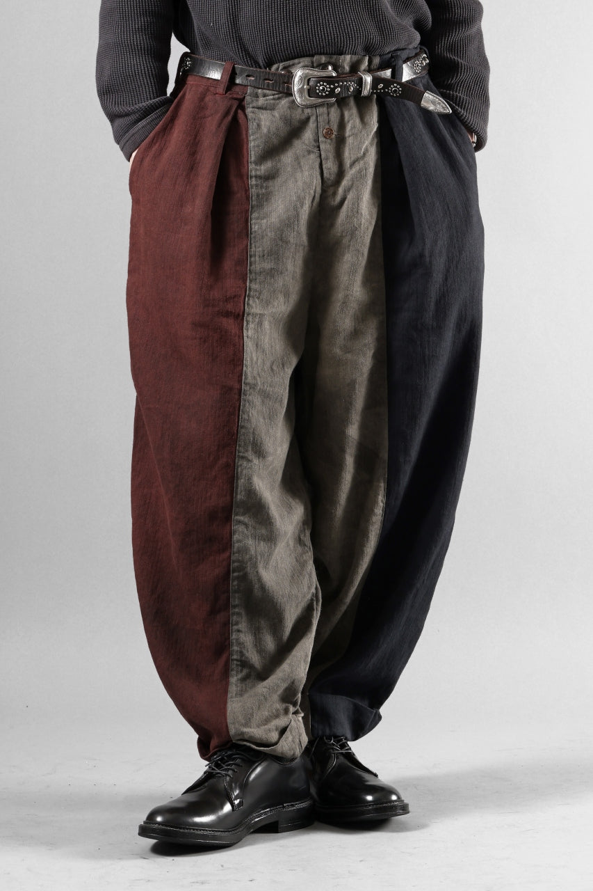 画像をギャラリービューアに読み込む, Aleksandr Manamis TRICOLORE BUCKLE PANT / GARMENT DYED (TRICOLORE)