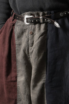 画像をギャラリービューアに読み込む, Aleksandr Manamis TRICOLORE BUCKLE PANT / GARMENT DYED (TRICOLORE)