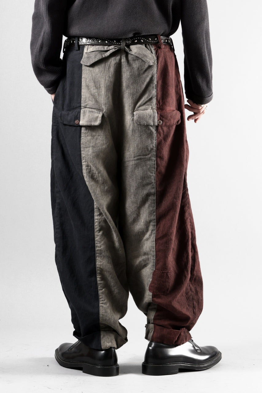 画像をギャラリービューアに読み込む, Aleksandr Manamis TRICOLORE BUCKLE PANT / GARMENT DYED (TRICOLORE)