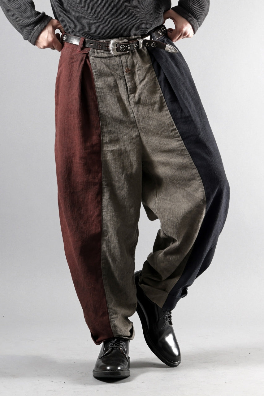 画像をギャラリービューアに読み込む, Aleksandr Manamis TRICOLORE BUCKLE PANT / GARMENT DYED (TRICOLORE)