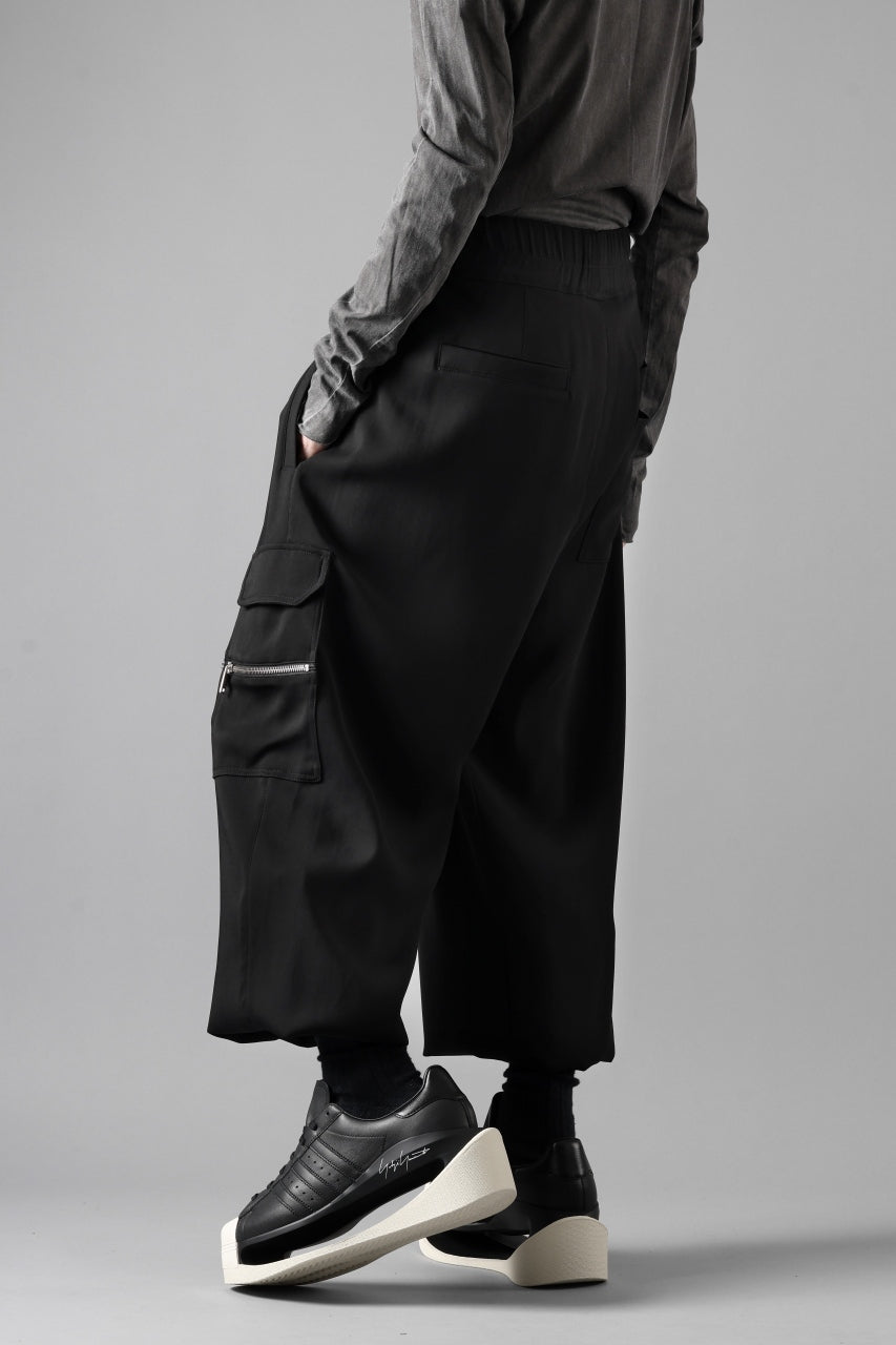 thom/krom RELAXED FIT CARGO TROUSERS / ELASTIC VISCOSE (BLACK)