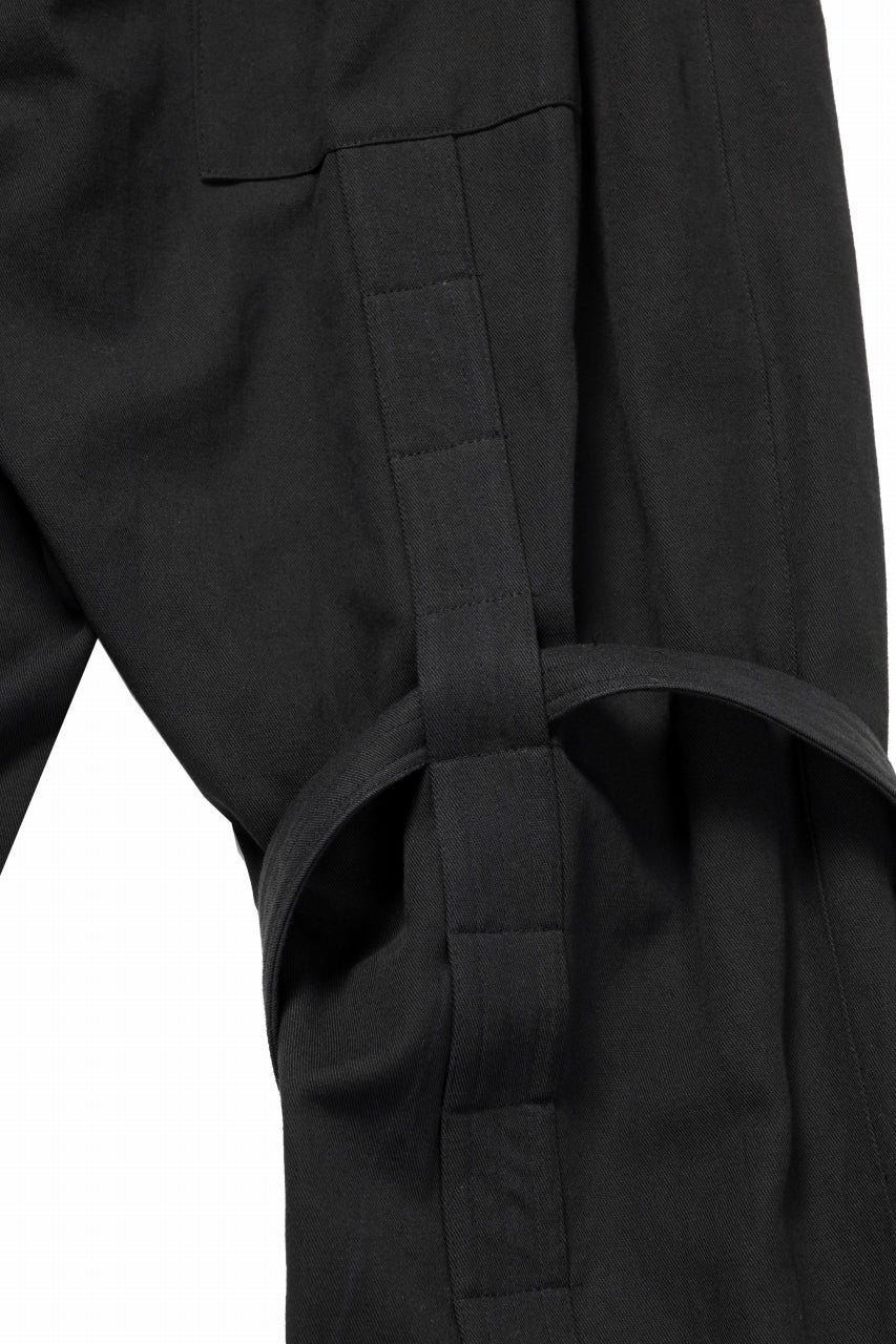 A.F ARTEFACT CROSS BELTED-LEG PANTS / COTTON LINEN TWILL (BLACK)