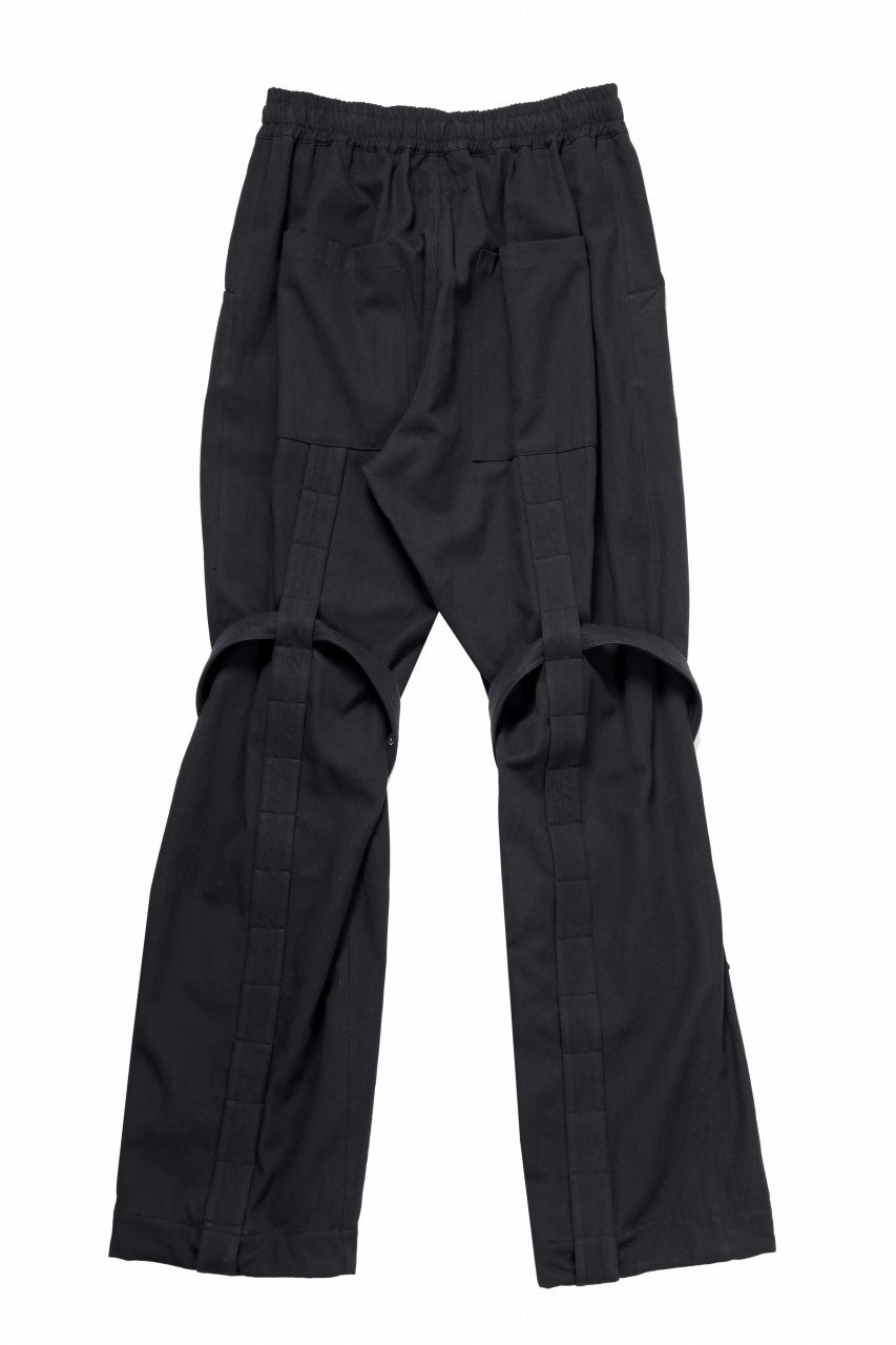 A.F ARTEFACT CROSS BELTED-LEG PANTS / COTTON LINEN TWILL (BLACK)