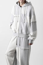 画像をギャラリービューアに読み込む, Feng Chen Wang PANELLED FULL ZIP HOODIE (GREY)