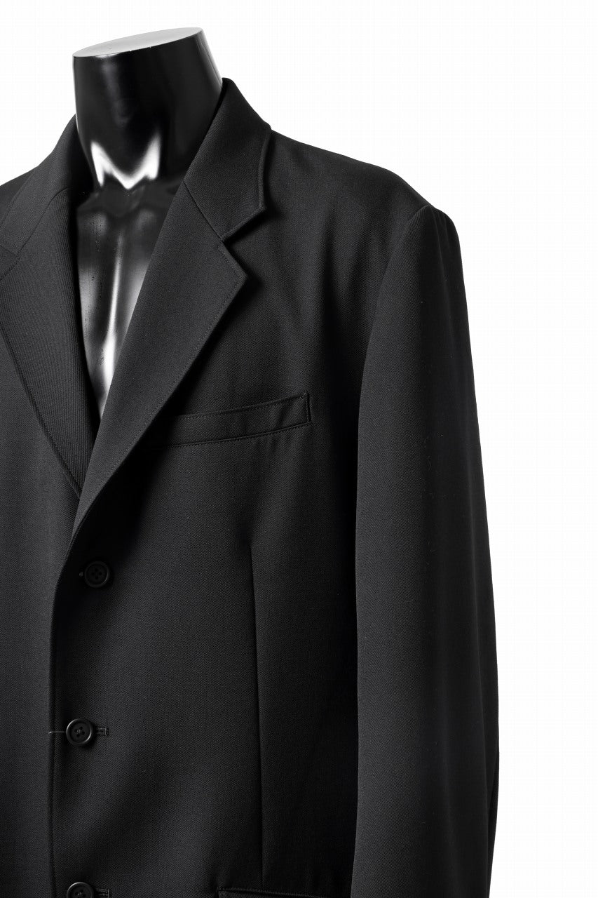 Y's for men 3BUTTONS TAILORED JACKET / CLASSIC WOOL GABADINE (BLACK)