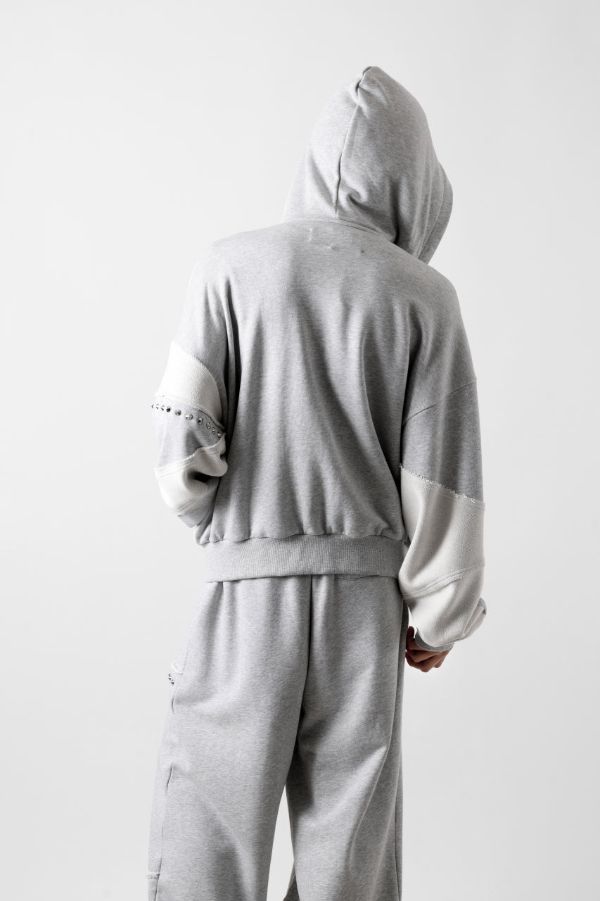 Feng Chen Wang PANELLED FULL ZIP HOODIE (GREY)