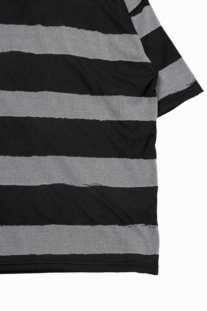 A.F ARTEFACT BOUND BORDER COMBI TEE (BLACK x LIGHT GREY)の
